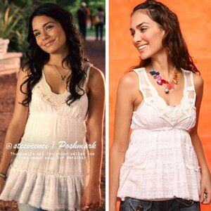 Free People Plaid Sparkle Gauze Tunic in White ASO Gabriella Montez